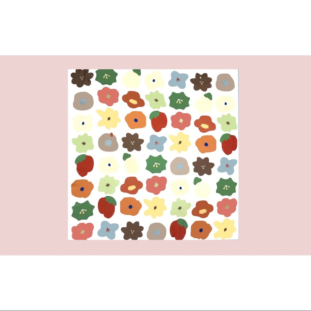 🆕Cartoon flowers square scarf/bandana/wrap